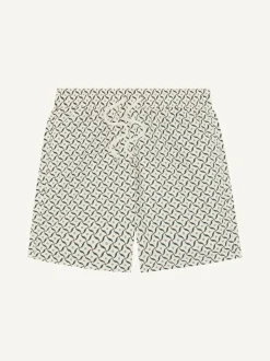 Frescobol Carioca Natural Santos Lotus Print Rio Swim Shorts