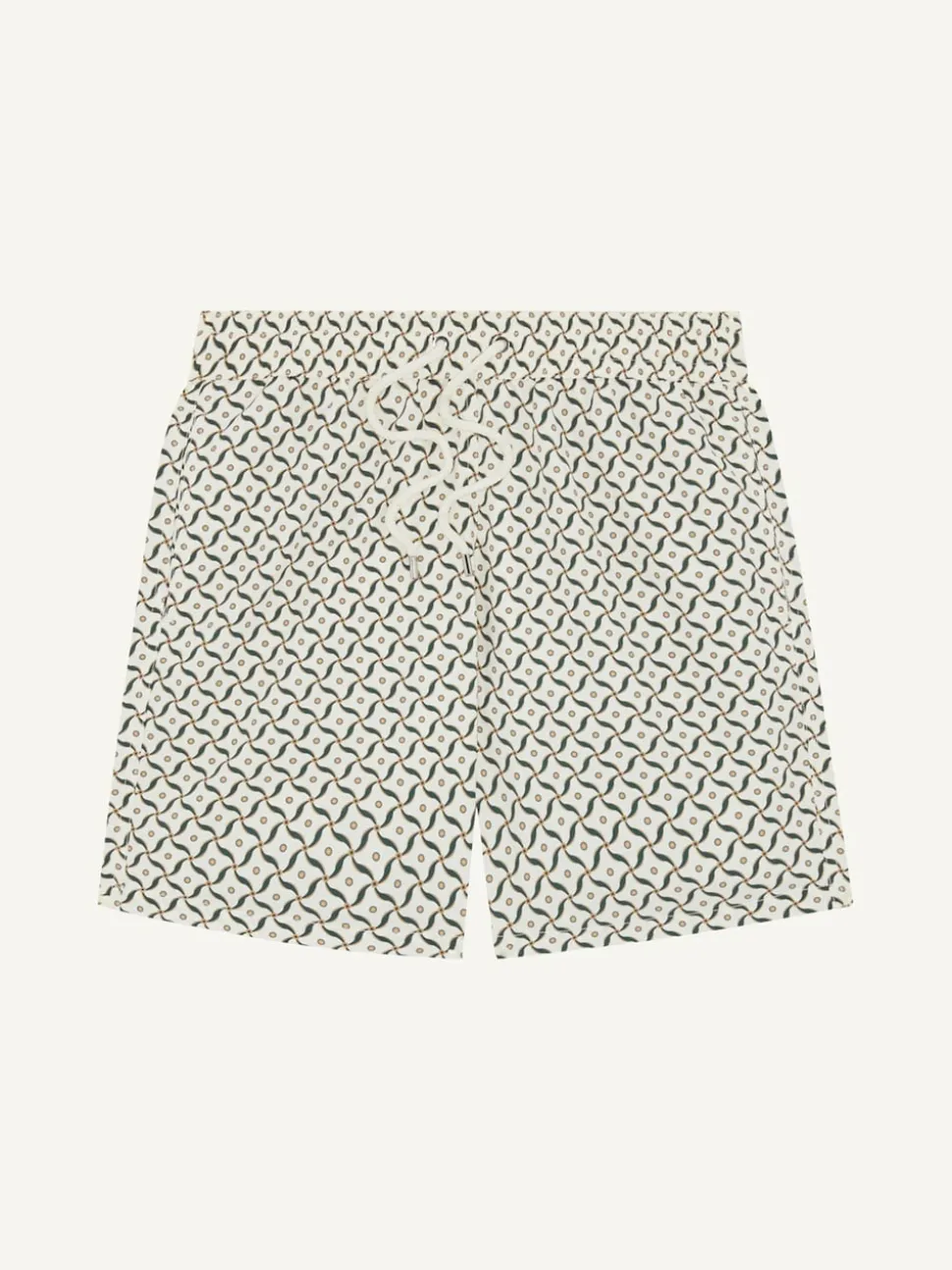 Frescobol Carioca Natural Santos Lotus Print Rio Swim Shorts