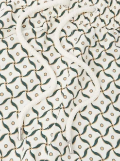Frescobol Carioca Natural Santos Lotus Print Rio Swim Shorts