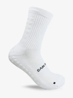 Gain the Edge White Midcalf Football Grip 3.0 Socks