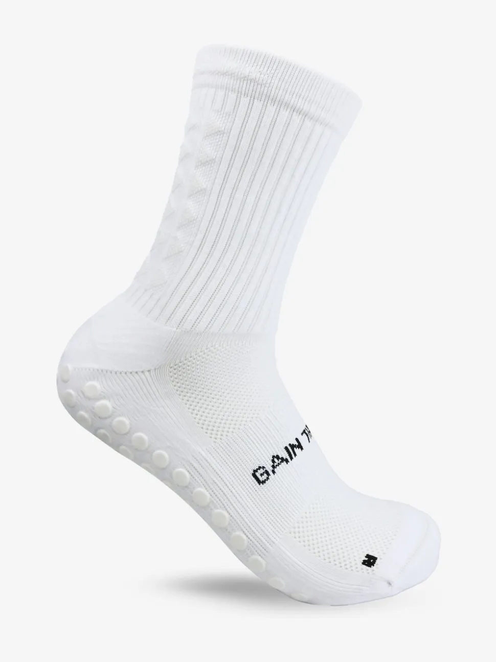 Gain the Edge White Midcalf Football Grip 3.0 Socks