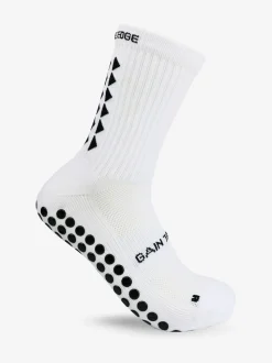Gain the Edge White/Black Midcalf Football Grip 3.0 Socks