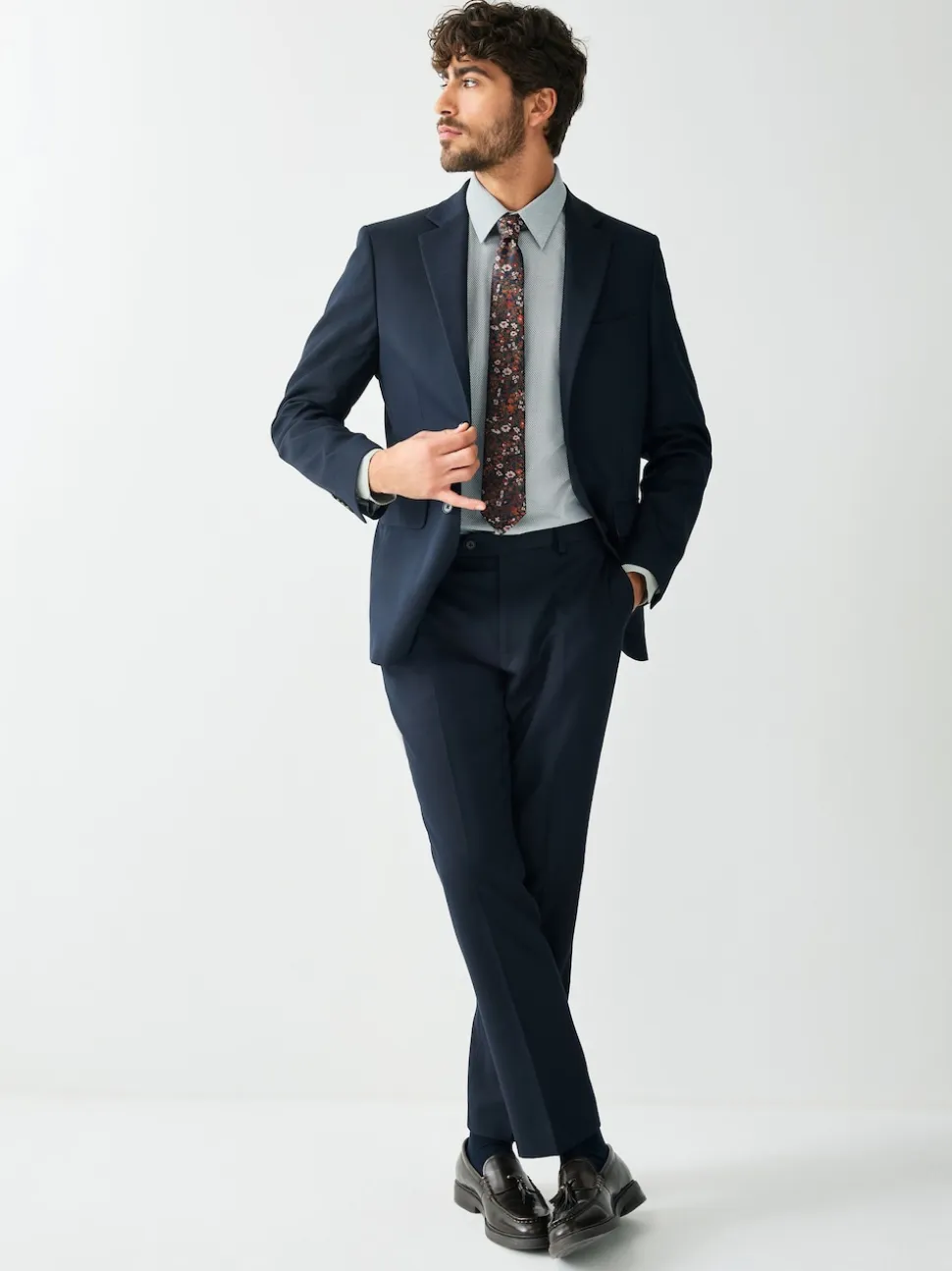 Green / Floral Regular Fit Shirt Tie and Pin Set