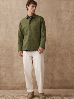 Green Chore Twill Shacket Overshirt