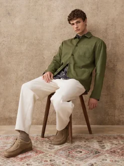 Green Chore Twill Shacket Overshirt