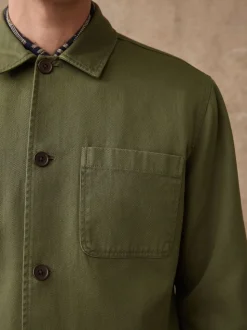 Green Chore Twill Shacket Overshirt