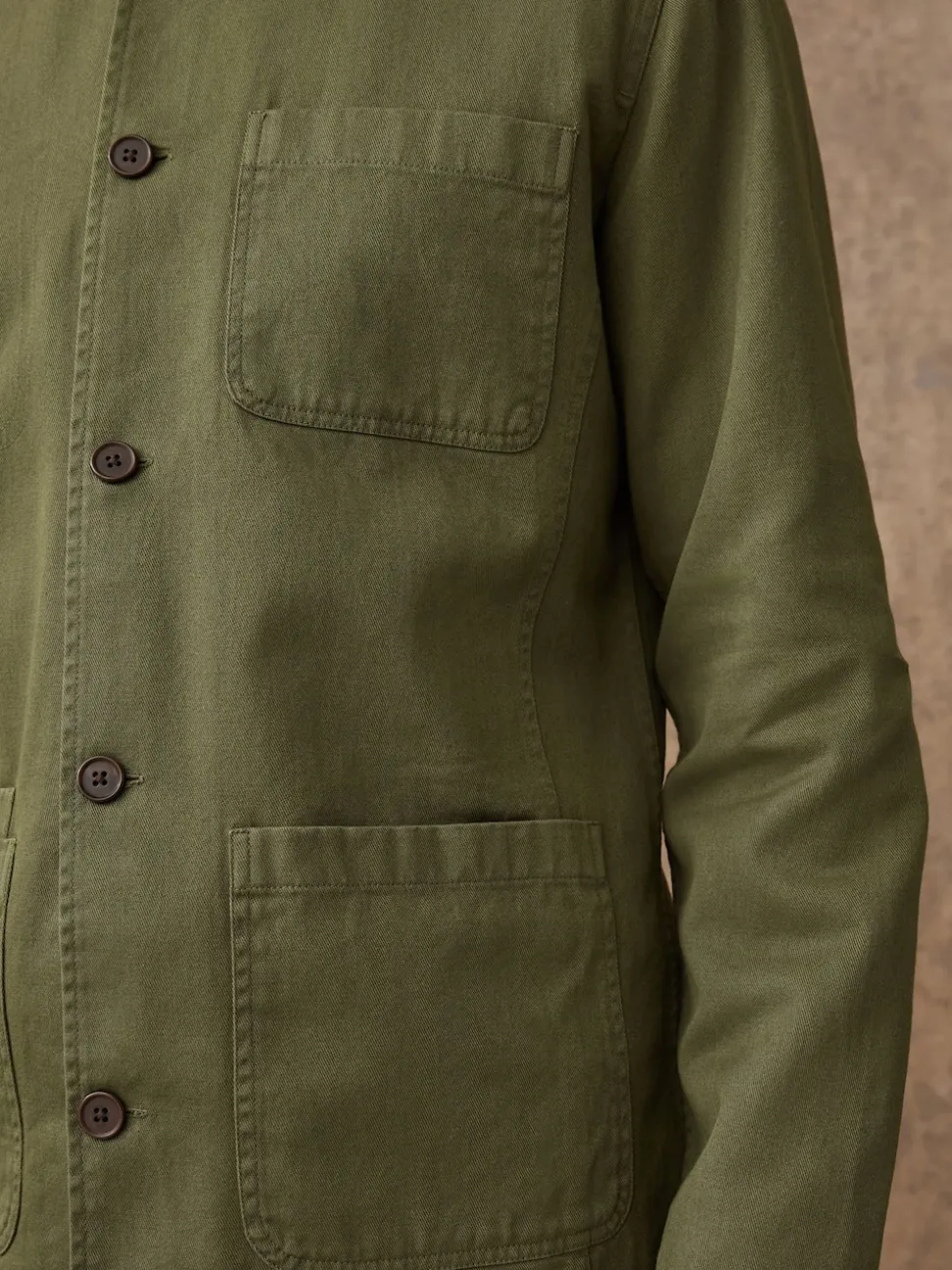 Green Chore Twill Shacket Overshirt