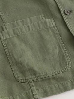 Green Chore Twill Shacket Overshirt