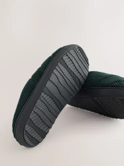Green Cord Mule Slippers
