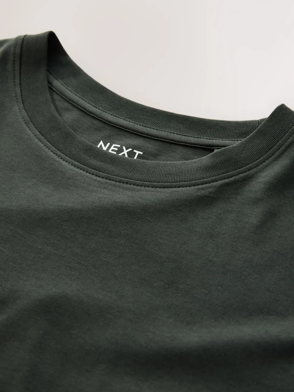 Green Dark Regular Fit Essential Crew Neck Cotton T-Shirt