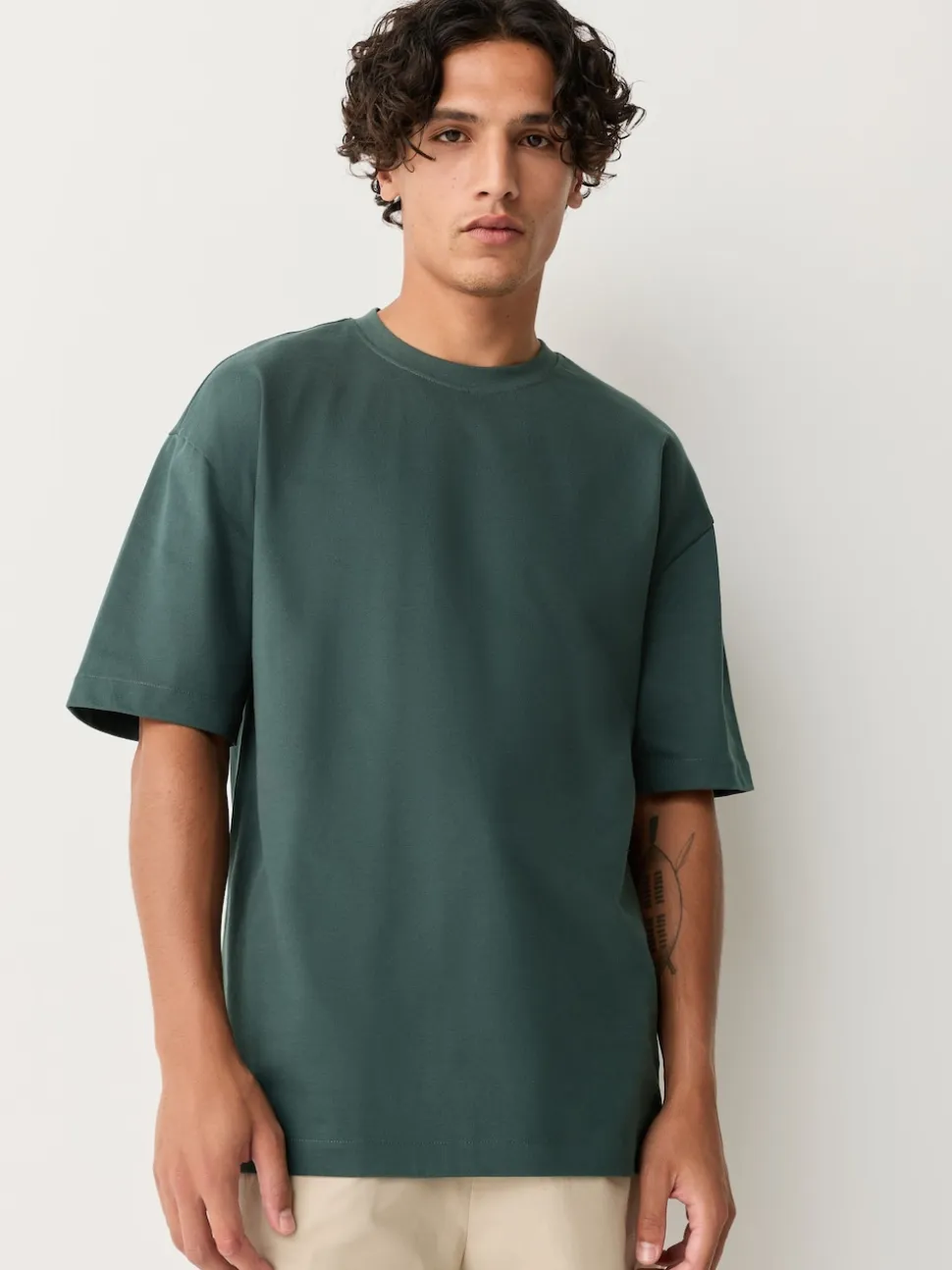 Green Dark Relaxed Fit Heavyweight T-Shirt