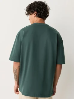 Green Dark Relaxed Fit Heavyweight T-Shirt