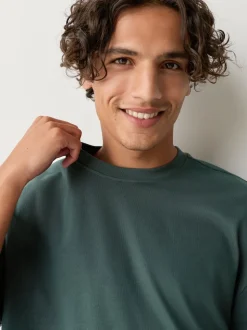 Green Dark Relaxed Fit Heavyweight T-Shirt