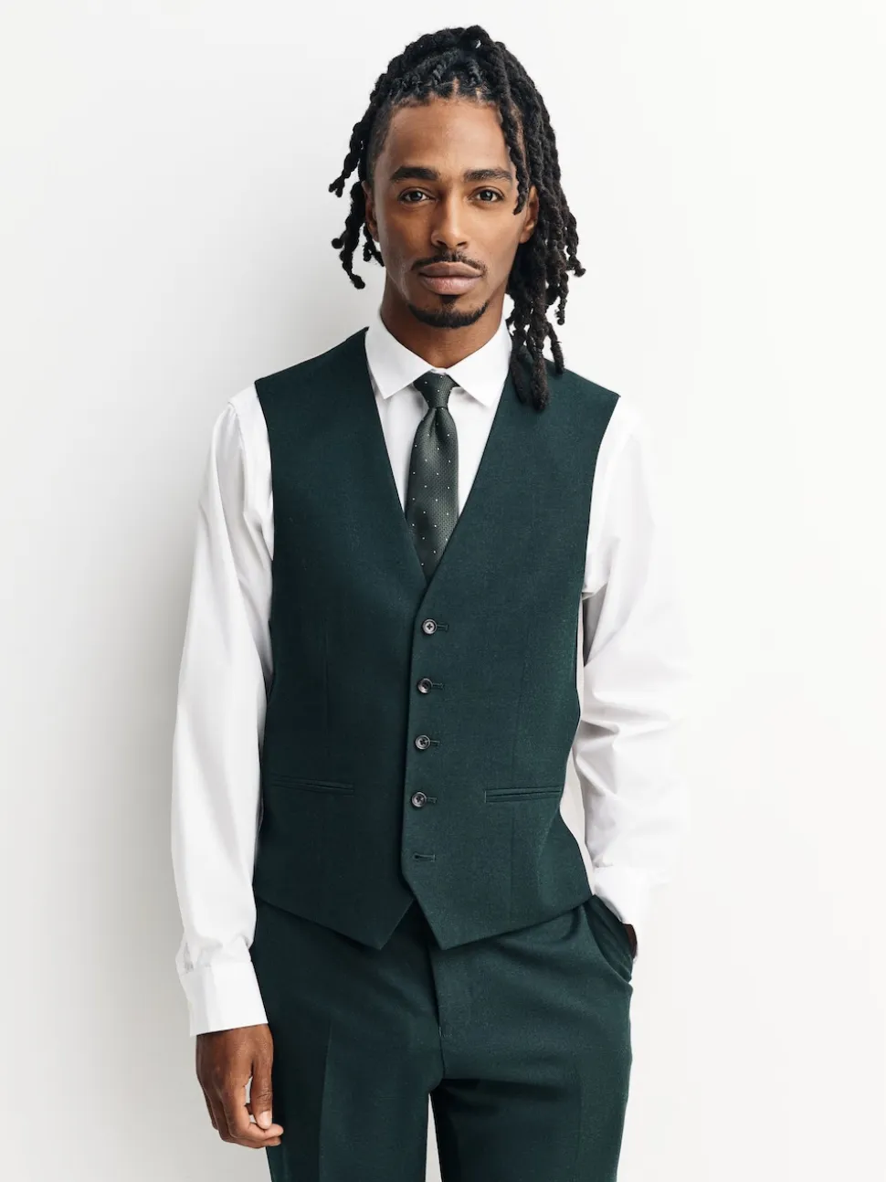 Green Flannel Suit Waistcoat