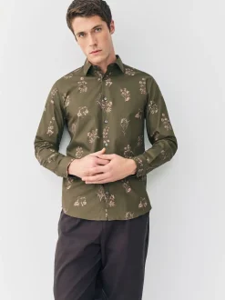 Green Floral Kew Garden Long Sleeve Shirt