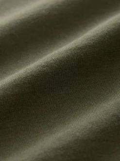 Green Khaki Regular Fit Essential Crew Neck Cotton T-Shirt