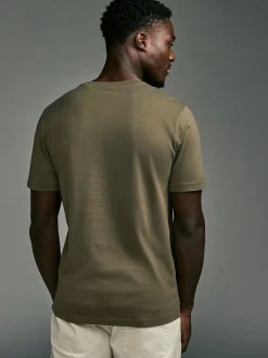 Green Khaki Slim Fit Essential Crew Neck Cotton T-Shirt