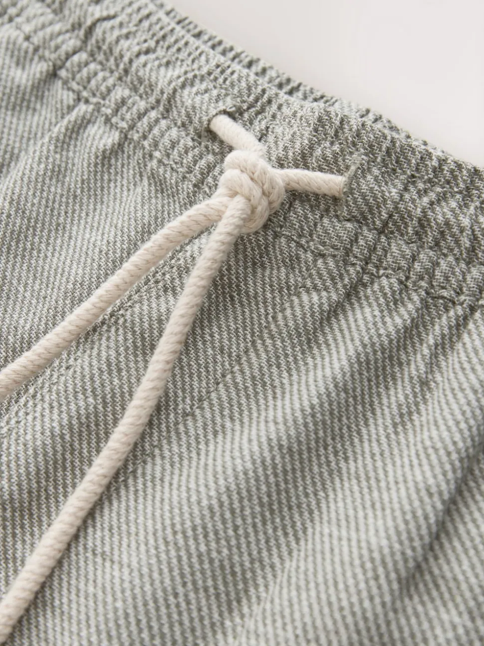 Green Linen Blend Elasticated Waist Shorts