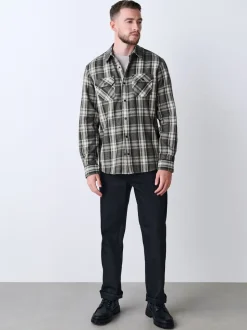 Green Long Sleeve Check Shirt