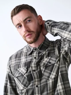 Green Long Sleeve Check Shirt