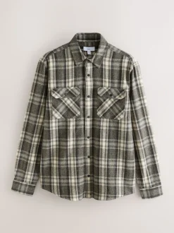 Green Long Sleeve Check Shirt