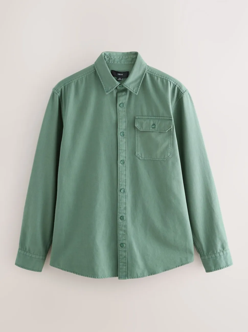 Green Long Sleeve Garment Dyed Oxford Shirt