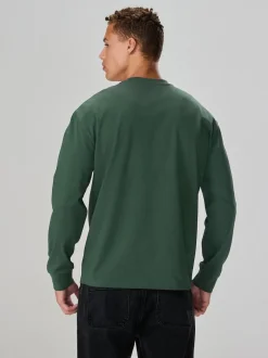 Green Long Sleeve Relaxed Fit Heavyweight T-Shirt