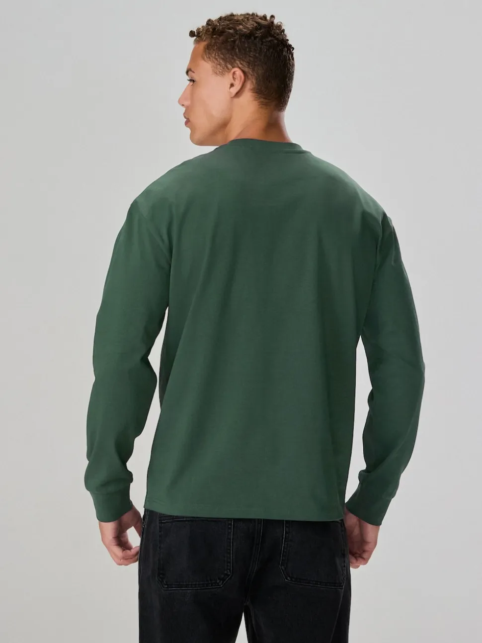 Green Long Sleeve Relaxed Fit Heavyweight T-Shirt