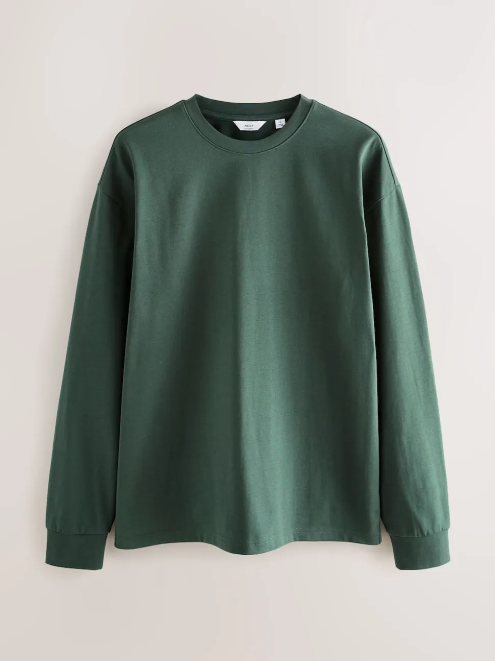 Green Long Sleeve Relaxed Fit Heavyweight T-Shirt