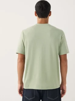 Green Marl Regular Fit Essential Crew Neck Cotton T-Shirt