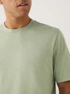 Green Marl Regular Fit Essential Crew Neck Cotton T-Shirt