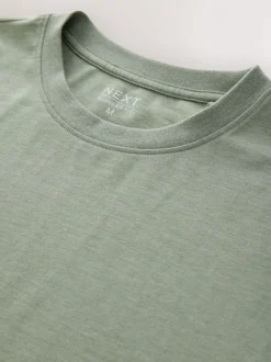 Green Marl Regular Fit Essential Crew Neck Cotton T-Shirt