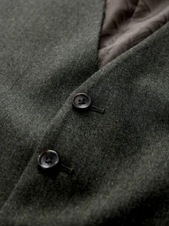 Green Merino Wool Blend Suit Waistcoat