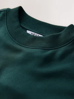Green Oversized Heavyweight Cotton Rich Crew Neck Sweatshirt