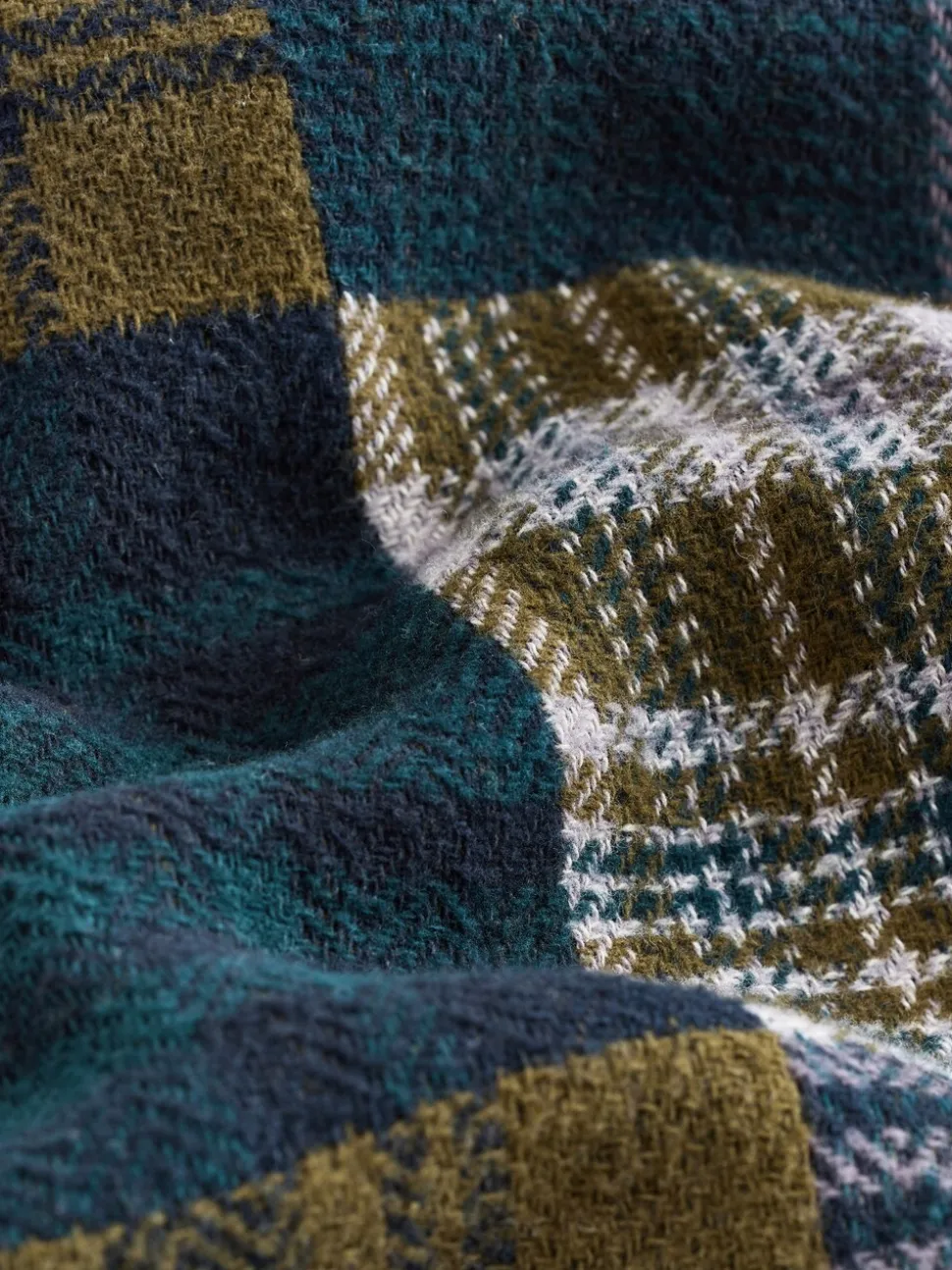 Green Patchwork Style Check Shacket