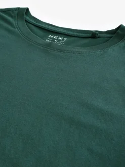 Green Pine Regular Fit Essential Crew Neck Cotton T-Shirt