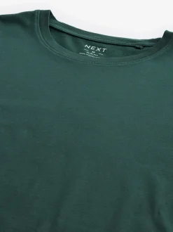 Green Pine Slim Fit Essential Crew Neck Cotton T-Shirt