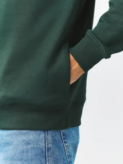 Green Quarter Zip Cotton Rich Jersey Sweatshirt
