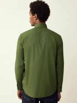 Green Regular Fit Button Down Easy Iron Oxford Shirt