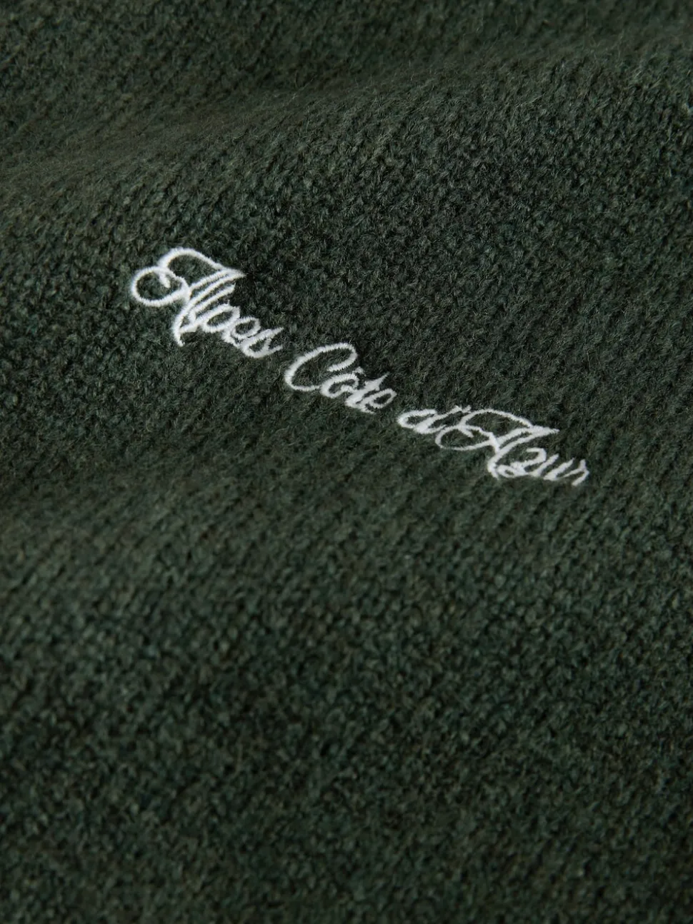 Green Regular Fit Embroidered Chest Motif Cardigan