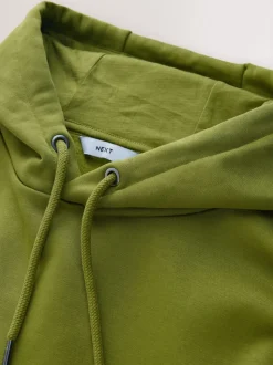 Green Regular Fit Heavyweight Cotton Rich Jersey Hoodie