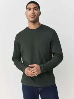 Green Regular Fit Long Sleeve Crew Neck T-Shirt