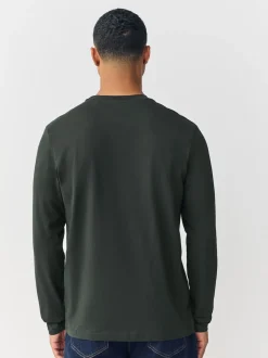 Green Regular Fit Long Sleeve Crew Neck T-Shirt