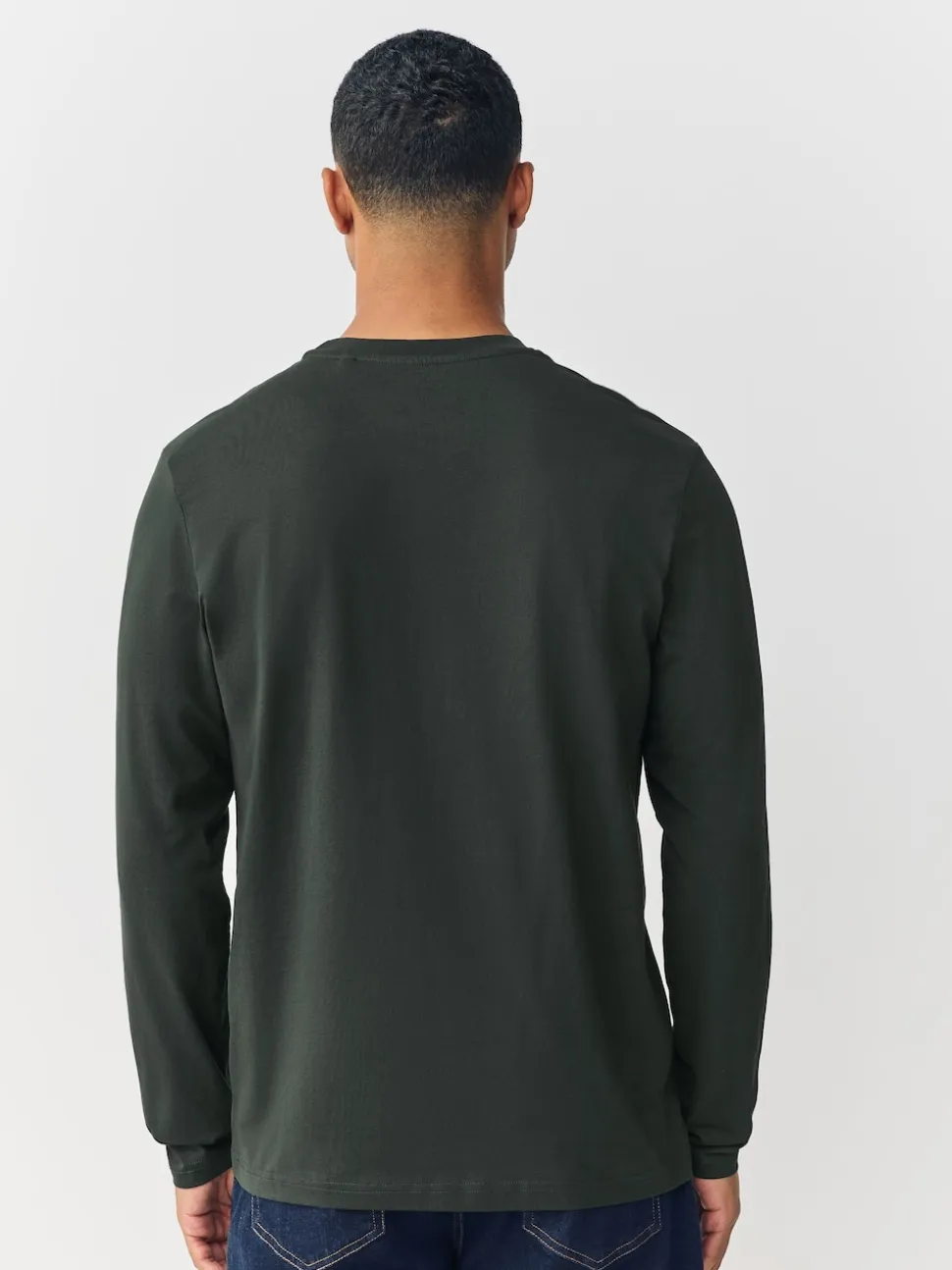 Green Regular Fit Long Sleeve Crew Neck T-Shirt