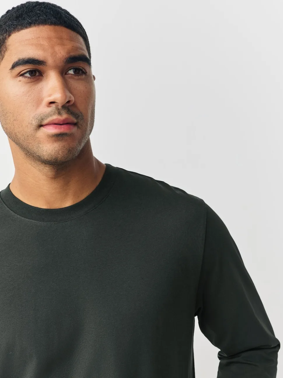 Green Regular Fit Long Sleeve Crew Neck T-Shirt