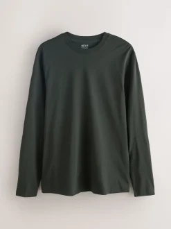 Green Regular Fit Long Sleeve Crew Neck T-Shirt
