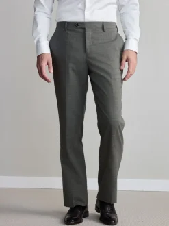 Green Regular Fit Signature Nova Fides 100% Italian Wool Suit Trousers