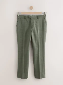 Green Regular Fit Signature Nova Fides 100% Italian Wool Suit Trousers