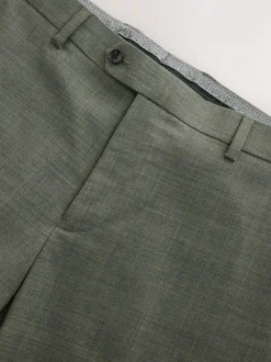 Green Regular Fit Signature Nova Fides 100% Italian Wool Suit Trousers