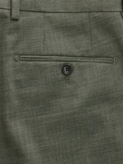 Green Regular Fit Signature Nova Fides 100% Italian Wool Suit Trousers